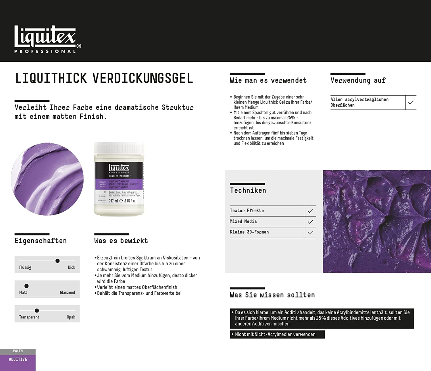 Liquitex Professional Effects Medium, 237ml (8-oz), Liquithick Thickening Gel - Image 8